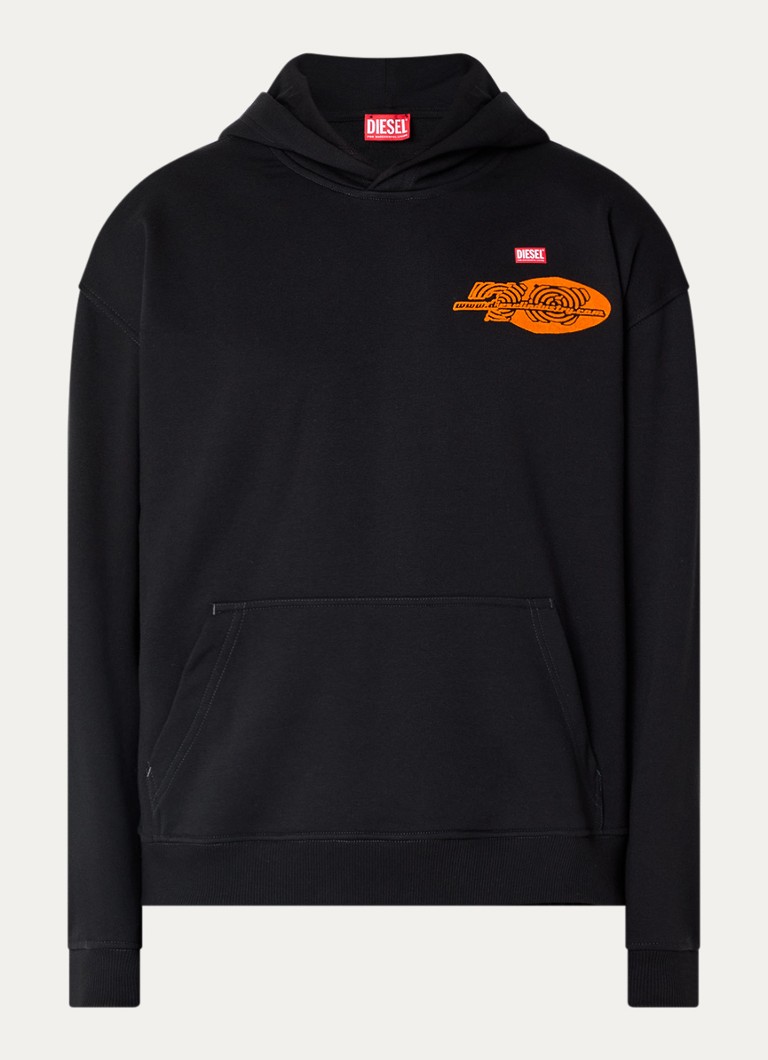 Diesel Heren S-boxt hoodie met logo- en backprint in de kleur Zwart
