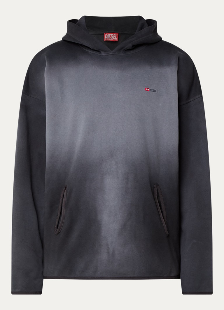 Diesel Heren S-EE-T1 hoodie met verwassen afwerking in de kleur Zwart