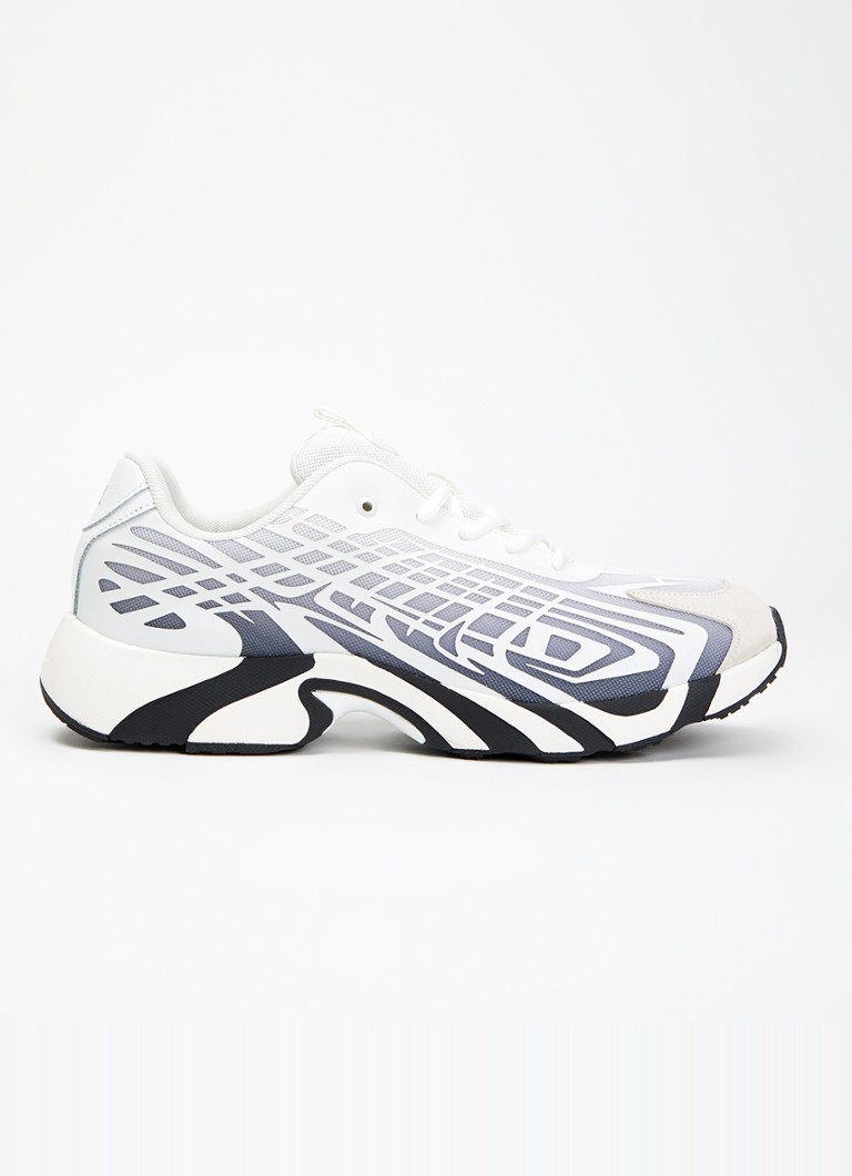 Diesel Heren Sneaker van mesh met logo in de kleur Lichtgrijs