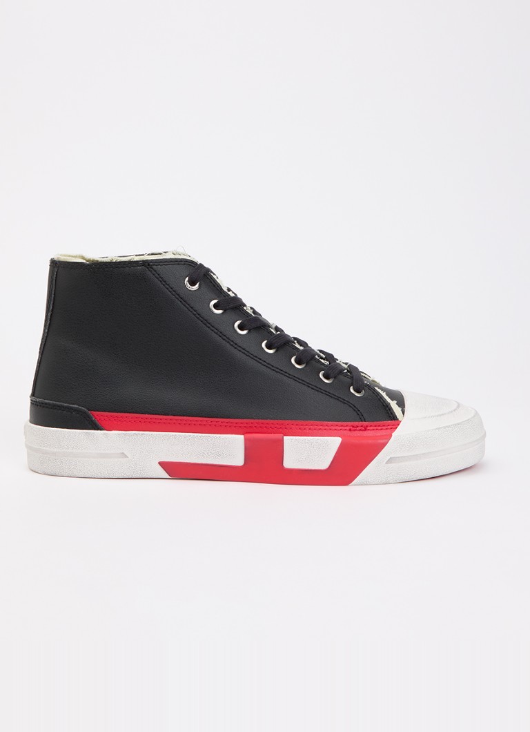 Diesel Heren S-D-Verse Mid II sneaker met destroyed afwerking in de kleur Zwart