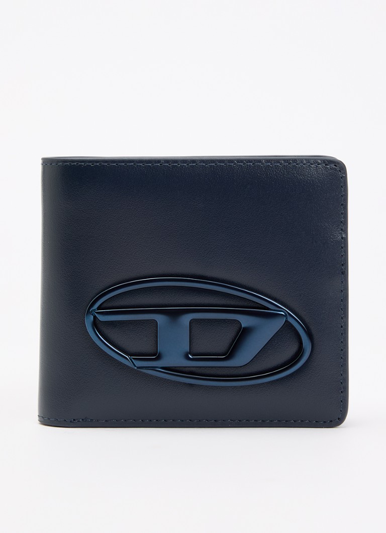 Diesel Heren Holi Fold Coin portomonee van leer in de kleur Donkerblauw