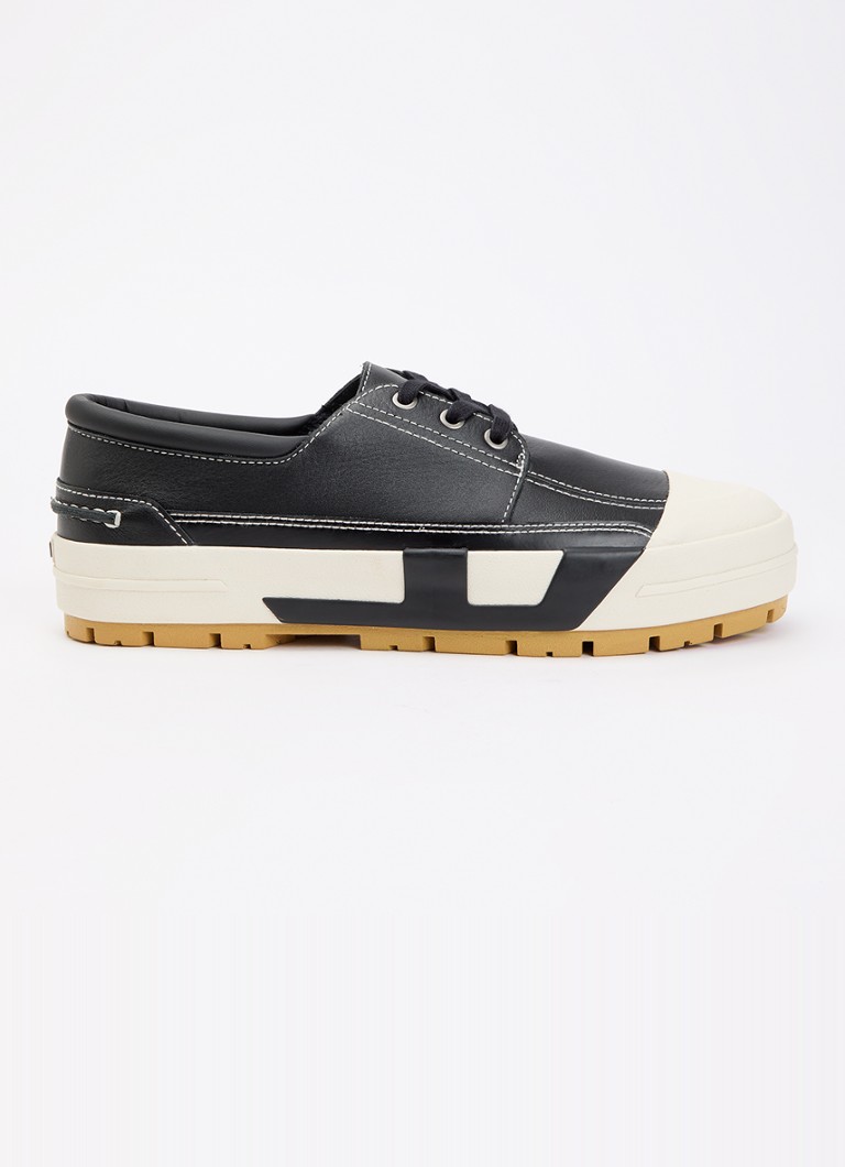 Diesel Heren S-D-Verse sneaker van leer in de kleur Zwart