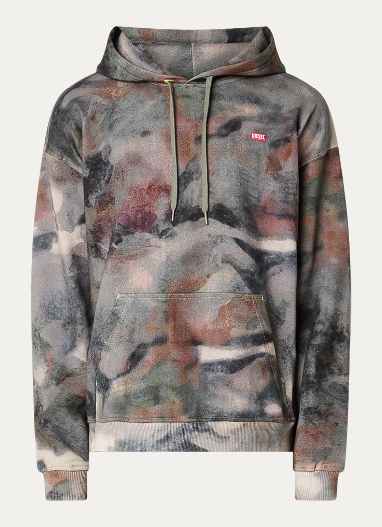 Diesel Heren S-BOXT-HOOD-V1 hoodie met camouflageprint in de kleur Antraciet