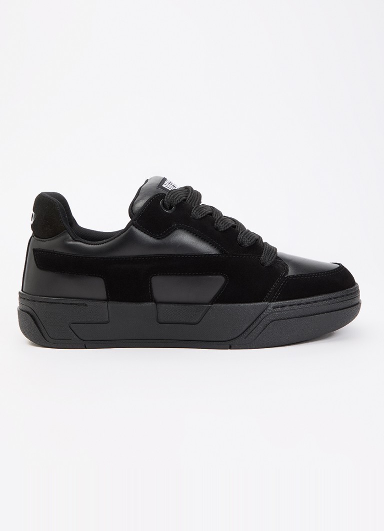 Diesel Heren S-D-Ollie sneaker van leer met suède details in de kleur Zwart