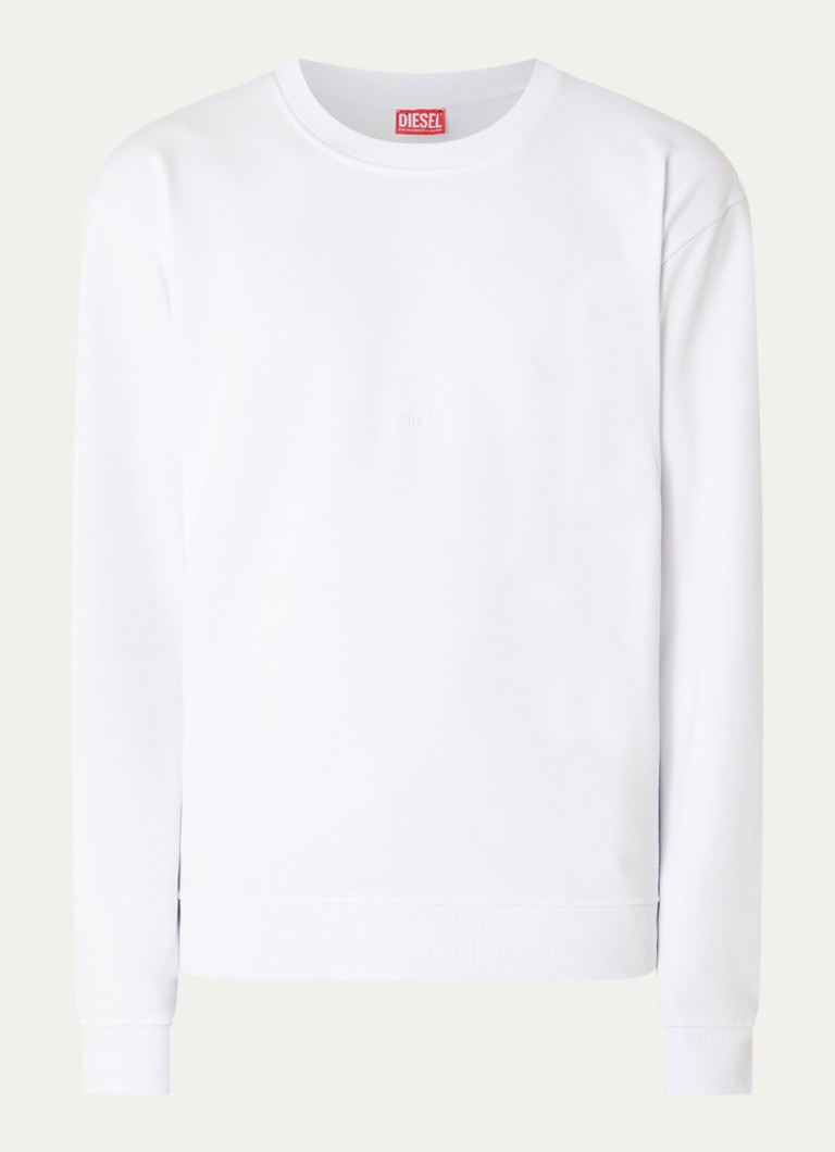 Diesel Heren S-Norm sweater met logoborduring in de kleur Wit