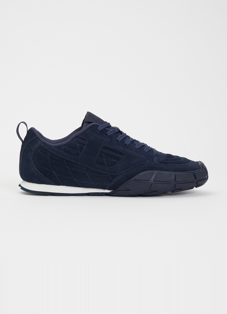 Diesel Heren S-Pagodha sneaker van suède in de kleur Donkerblauw