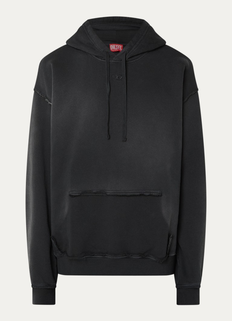 Diesel Heren S-Pock-Hood hoodie met logoborduring in de kleur Antraciet