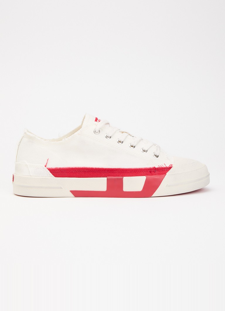 Diesel Heren S-D-Verse Low II sneaker van canvas in de kleur Gebroken wit