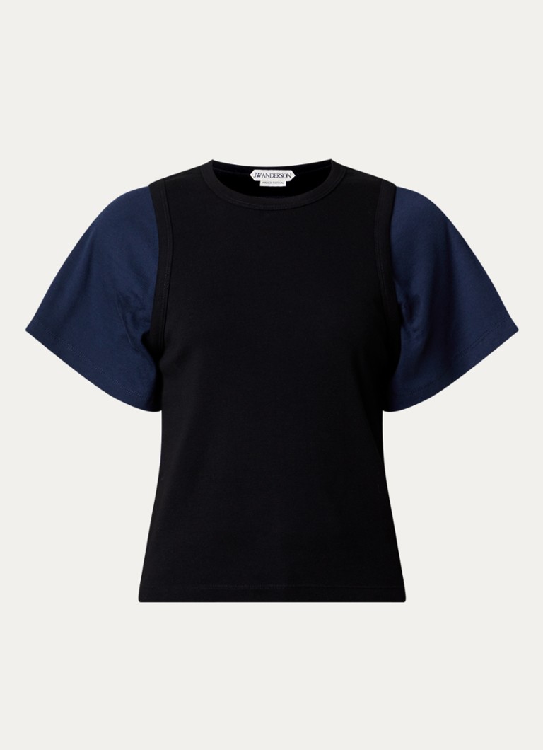 J.W. Anderson Dames Double-Layered T-shirt in de kleur Zwart, maat: L