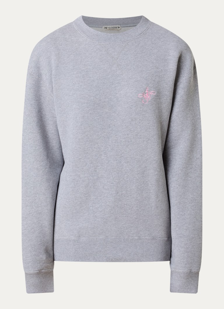 J.W. Anderson Dames Sweater met logoborduring in de kleur Grijsmele, maat: S