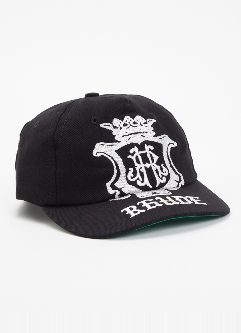 Rhude Heren Grand Cru pet met logborduring in de kleur Zwart, maat: OS
