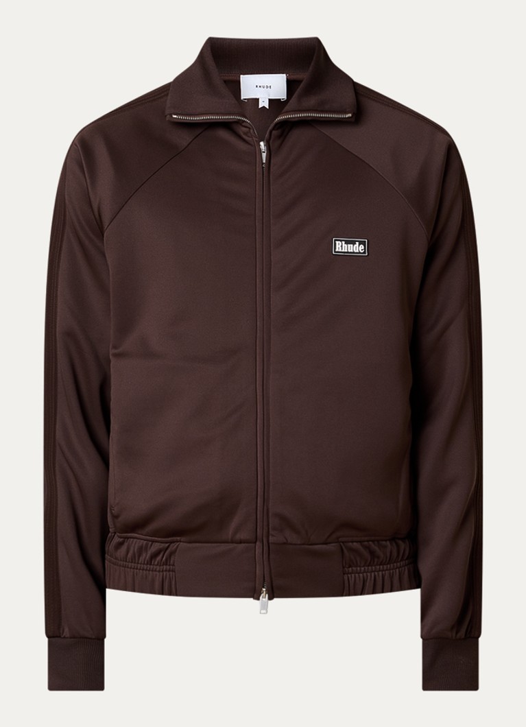 Rhude Dames Madera sweatvest met logo in de kleur Chocoladebruin, maat: M