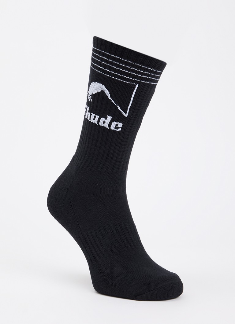Rhude Heren Moonlight Outline sportsokken in katoenblend met logo in de kleur Zwart, maat: OS