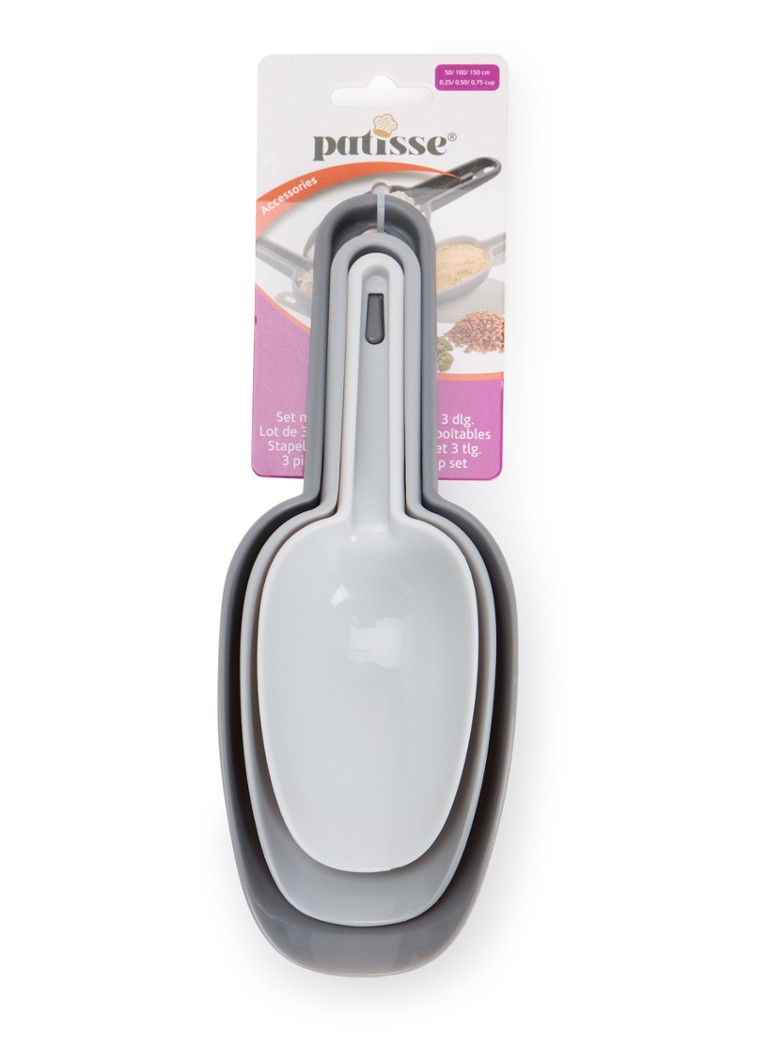 Patisse Accessories nestbare meelschepjes set van 3 Grijs - Deal