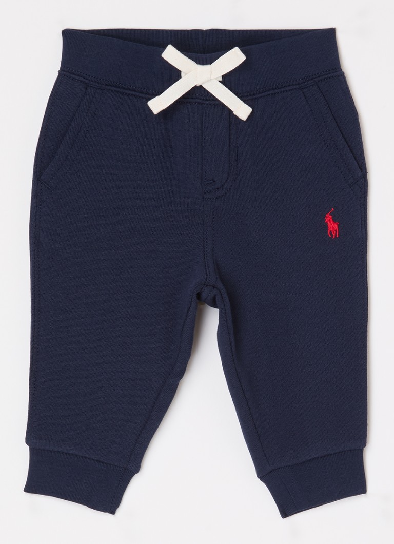 Ralph Lauren Jongens Tapered fit joggingbroek met logoborduring in de kleur Donkerblauw, maat: 80