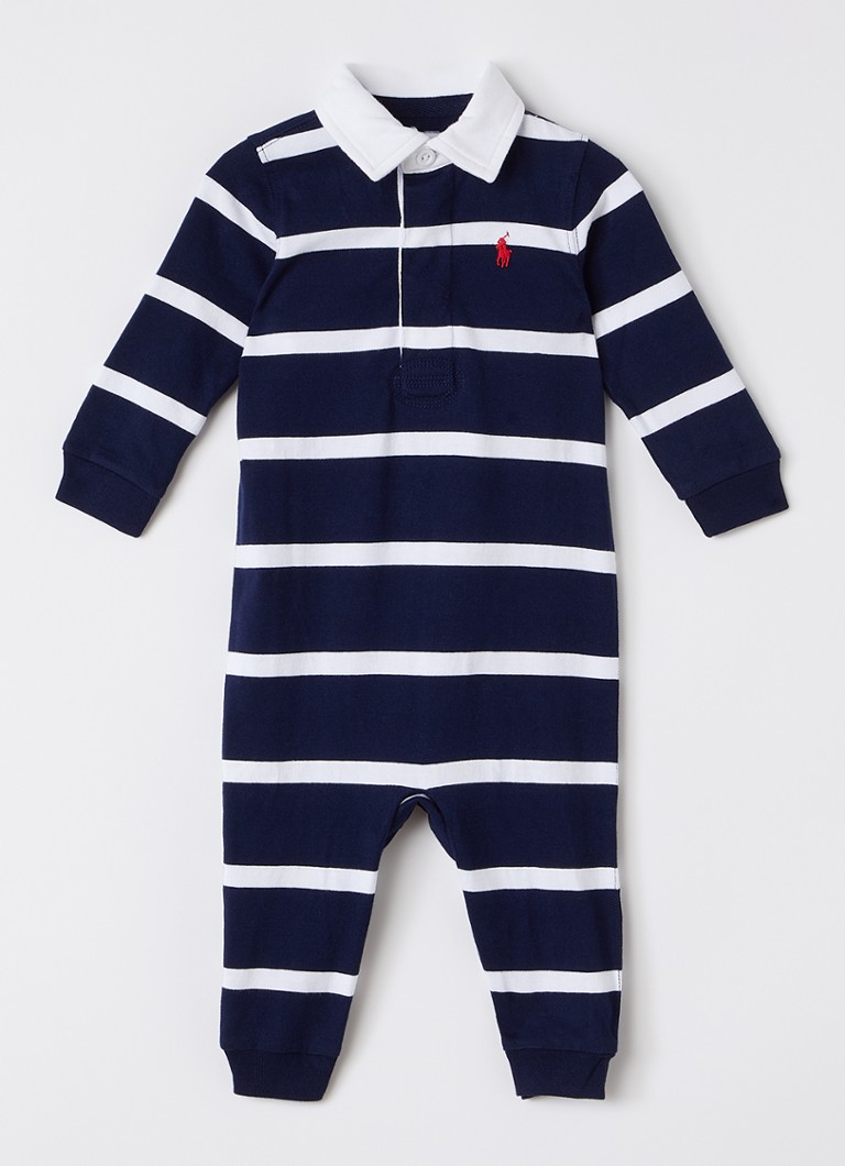 Ralph Lauren Jongens Babypak met streepprint in de kleur Donkerblauw, maat: NB