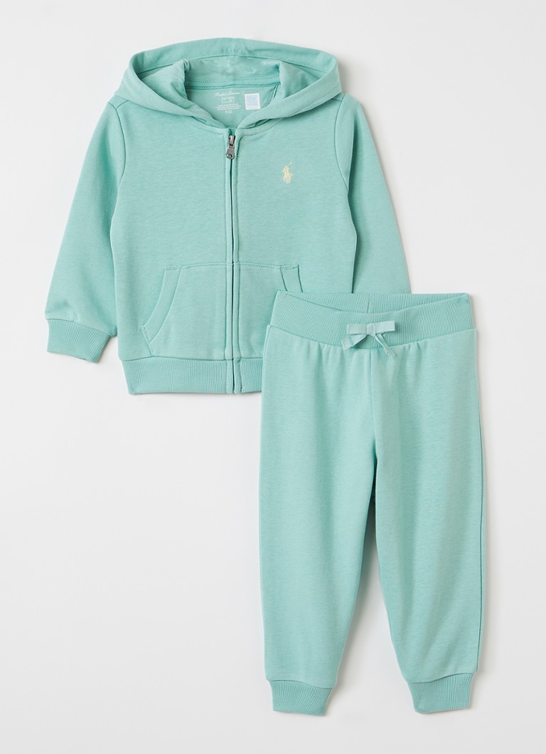 Ralph Lauren Jongens Set van sweatvest met joggingbroek 2-delig in de kleur Lime, maat: 18M=86