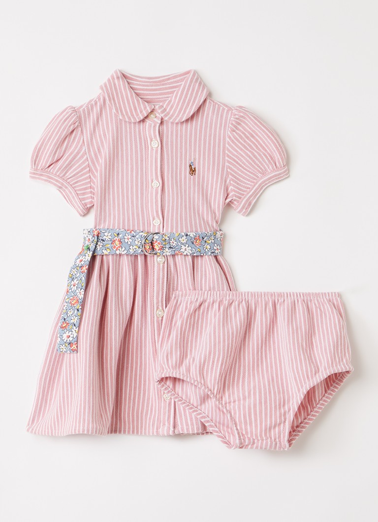 Ralph Lauren Meisjes Blousejurk met bloomer in de kleur Roze, maat: 18M=86