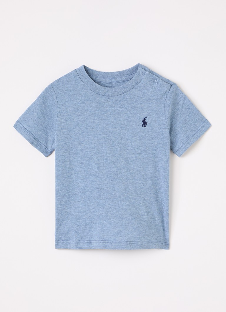 Ralph Lauren Jongens T-shirt met logoborduring in de kleur Staalblauw, maat: 18M=86