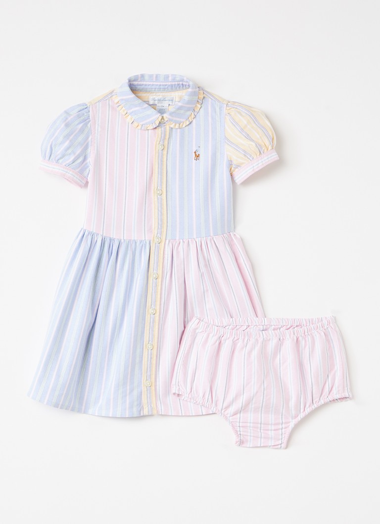 Ralph Lauren Meisjes Blousejurk met bloomer in de kleur Lichtroze, maat: 24M=92
