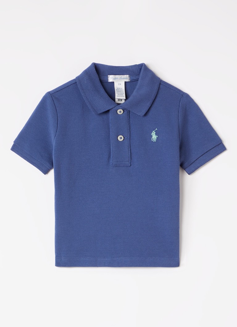 Ralph Lauren Jongens Polo met logoborduring in de kleur Indigo, maat: 6M