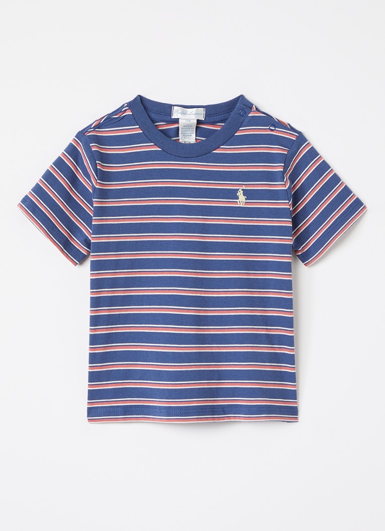 Ralph Lauren Jongens T-shirt met streepprint in de kleur Blauw, maat: 12M