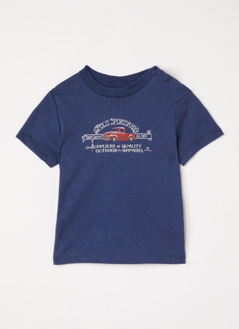 Ralph Lauren Jongens T-shirt met logoprint in de kleur Indigo, maat: 18M=86