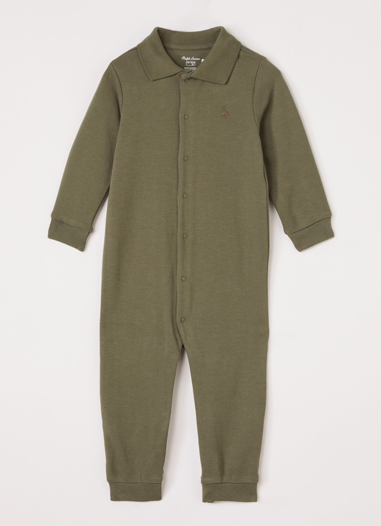 Ralph Lauren Jongens Babypak met logo in de kleur Olijfgroen, maat: 3M=62