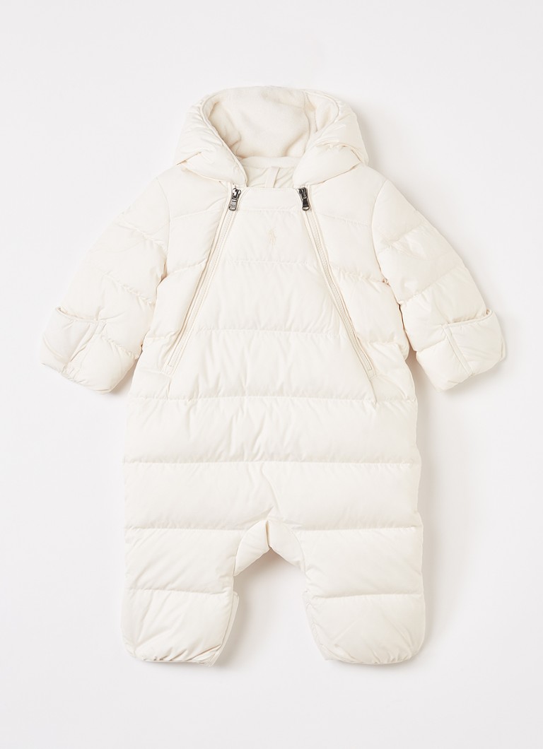 Ralph Lauren Meisjes Gewatteerd babypak van dons in de kleur Gebroken wit, maat: 3M=62