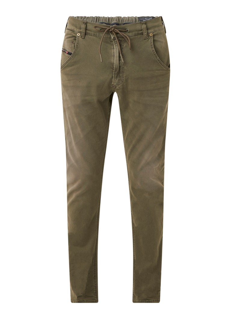 Diesel Heren Krooley-E-Ne JoggJeans® tapered jeans met gekleurde wassing in de kleur Legergroen