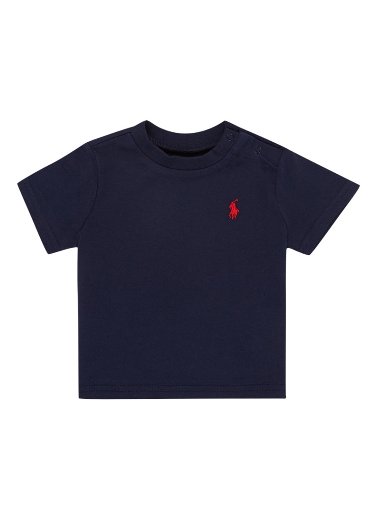 Ralph Lauren Jongens T-shirt met logoborduring in de kleur Donkerblauw, maat: 62