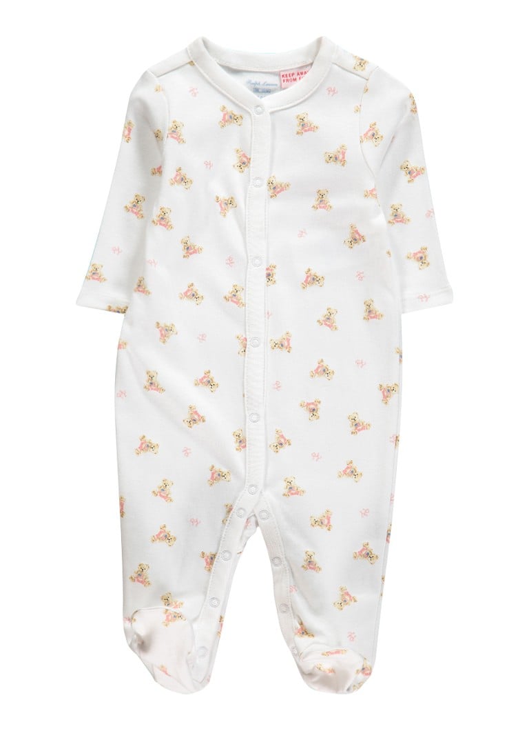 Ralph Lauren Meisjes Babypak met logoprint in de kleur Wit, maat: 74