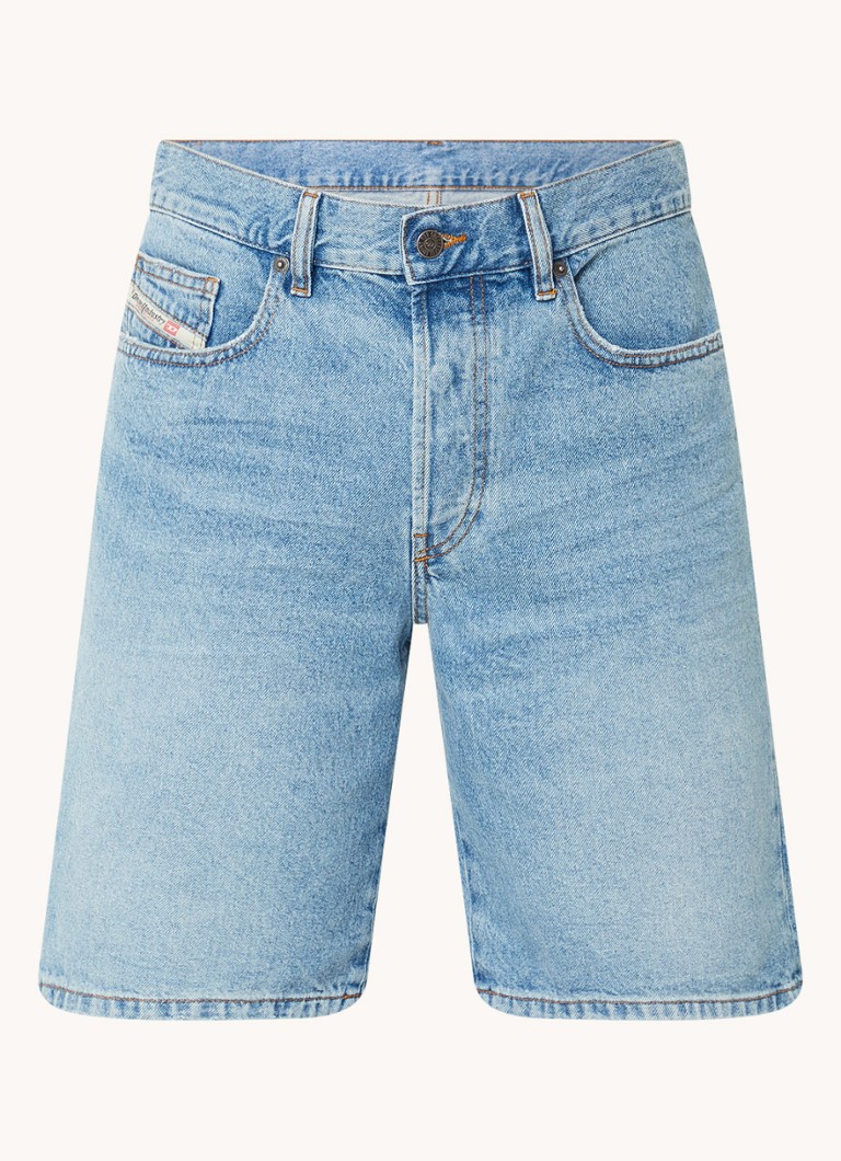 Diesel Heren Straight fit korte broek van denim in de kleur Indigo