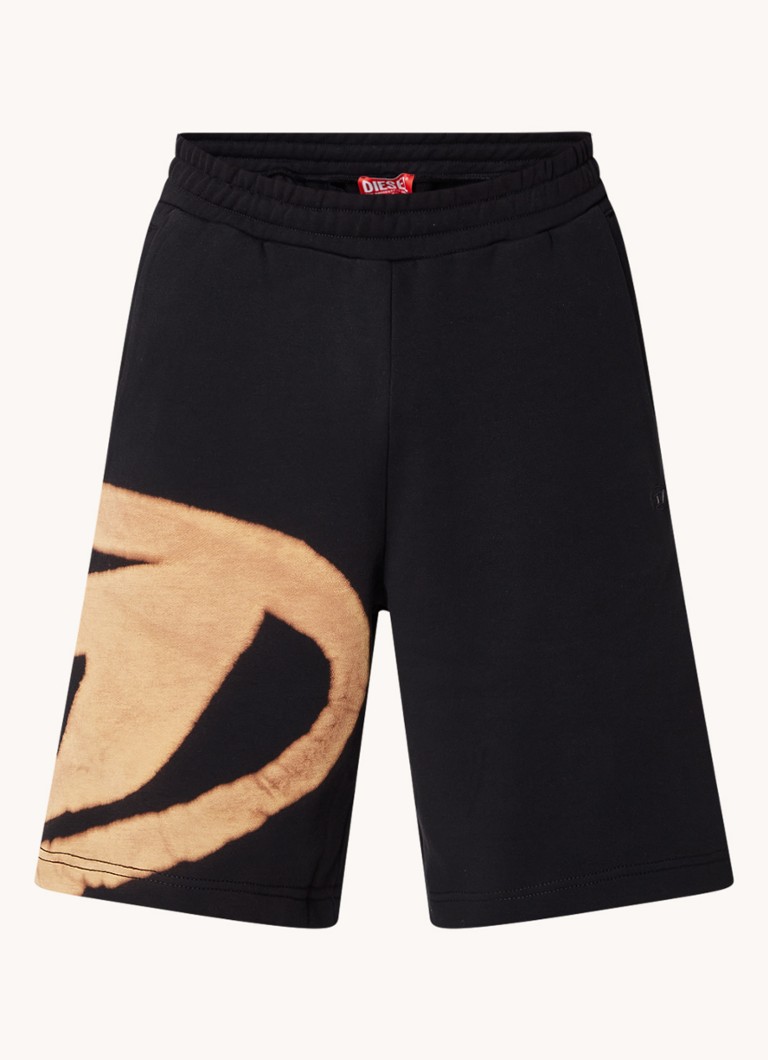 Diesel Heren P-crow loose fit korte joggingbroek met logoprint in de kleur Camel