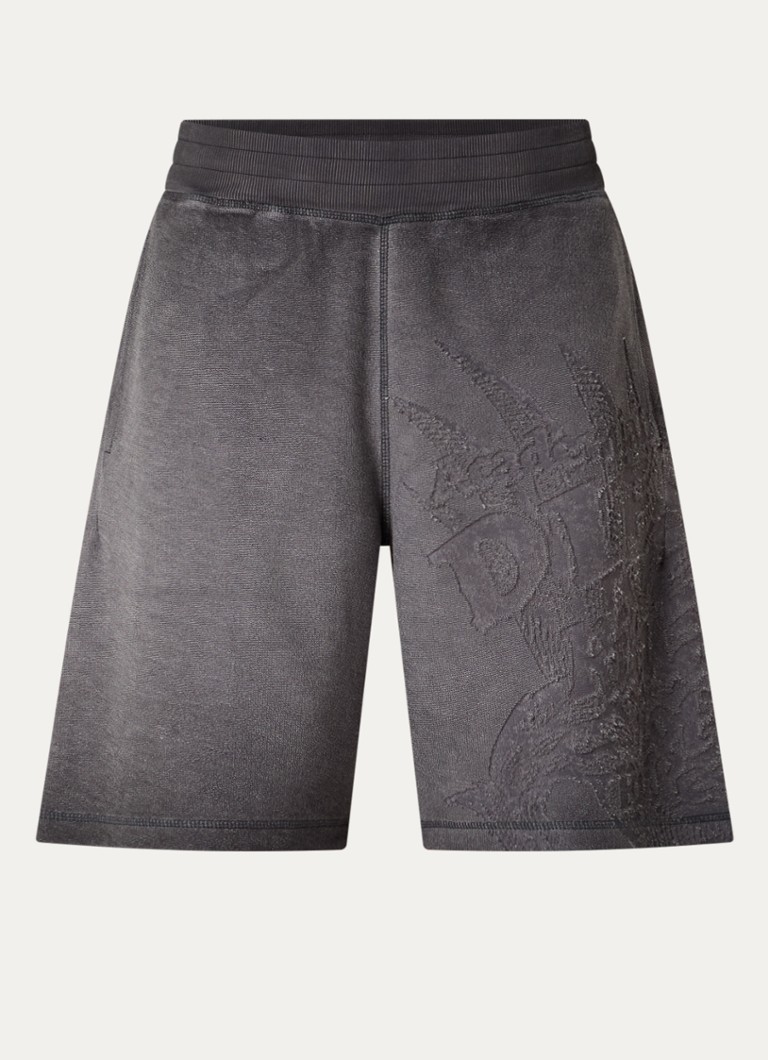 Diesel Heren P-Rawcrow wide fit korte joggingbroek met in de kleur Donkergrijs