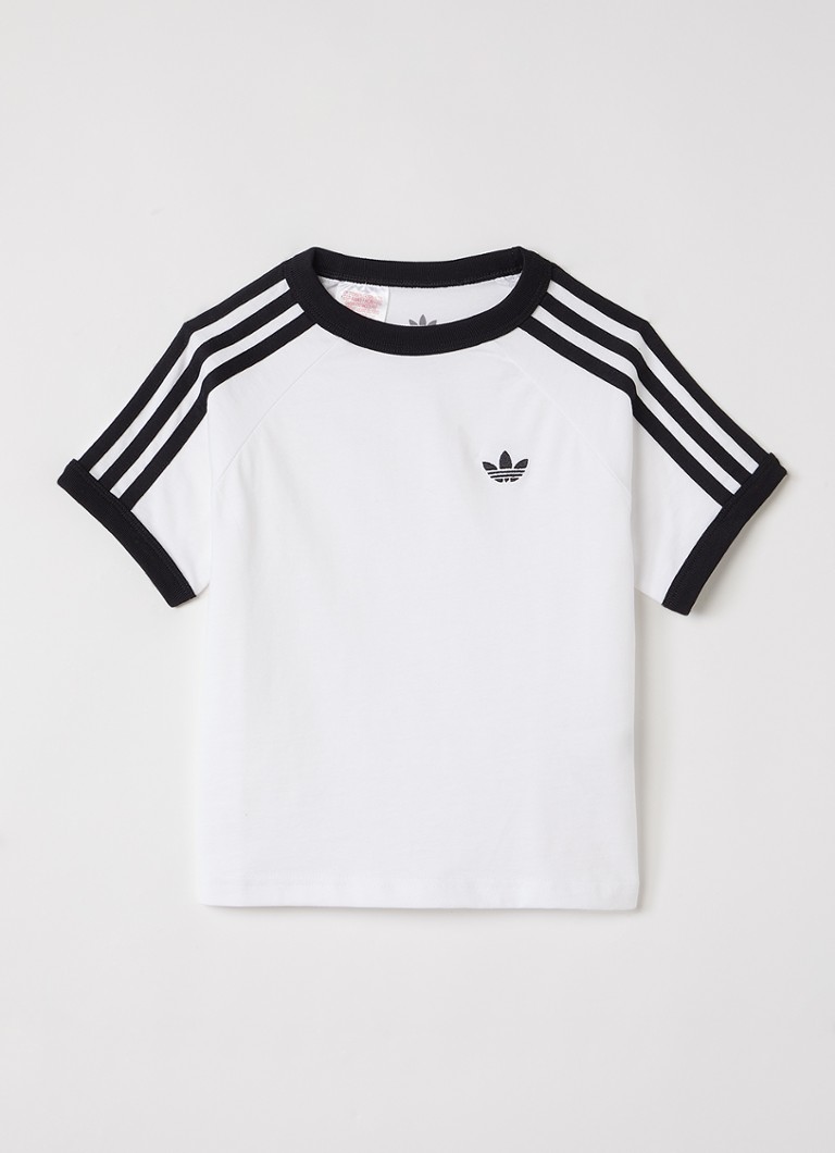 Adidas Jongens T-shirt met logoborduring in de kleur Wit, maat: 110