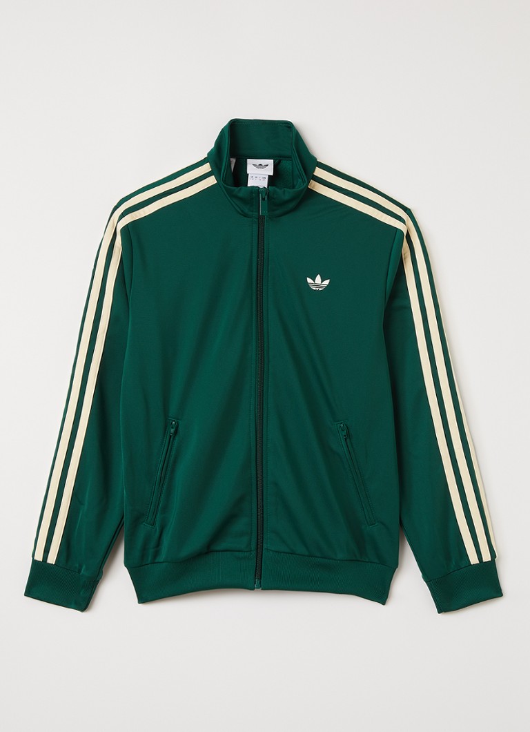 Adidas Jongens Sweatvest met logoborduring in de kleur Donkergroen, maat: 176