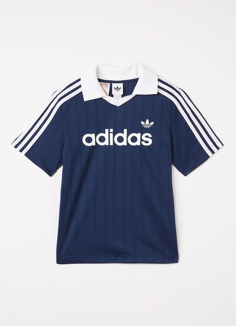 Adidas Jongens Polo met logoprint in de kleur Indigo, maat: 152