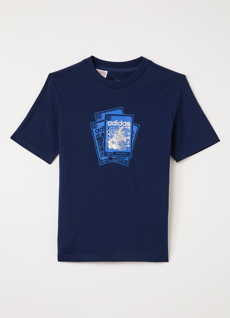 Adidas Jongens T-shirt met print in de kleur Indigo, maat: 140