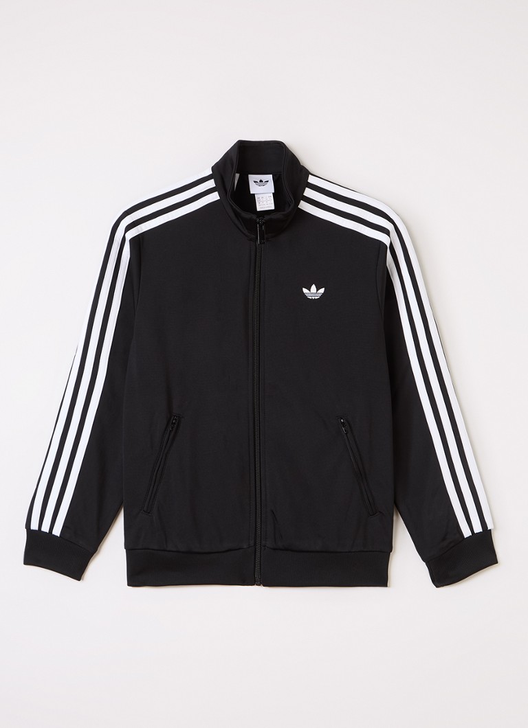 Adidas Jongens Firebird sweatvest met logoborduring in de kleur Zwart, maat: 152
