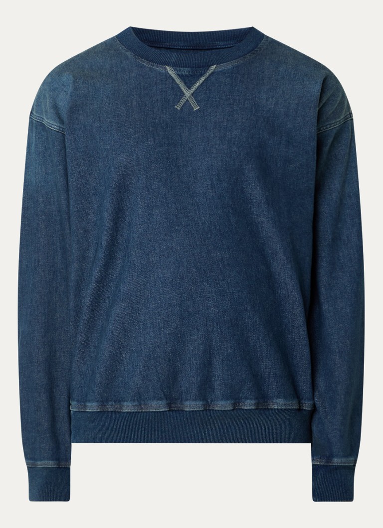 Diesel Heren D-Kriby-S Track sweatshirt van denim in de kleur Indigo