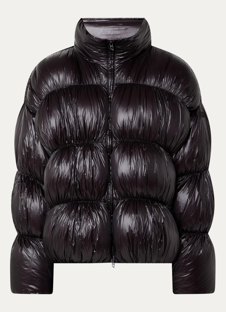 Diesel Heren W-Choco puffer jack met ritszakken in de kleur Zwart