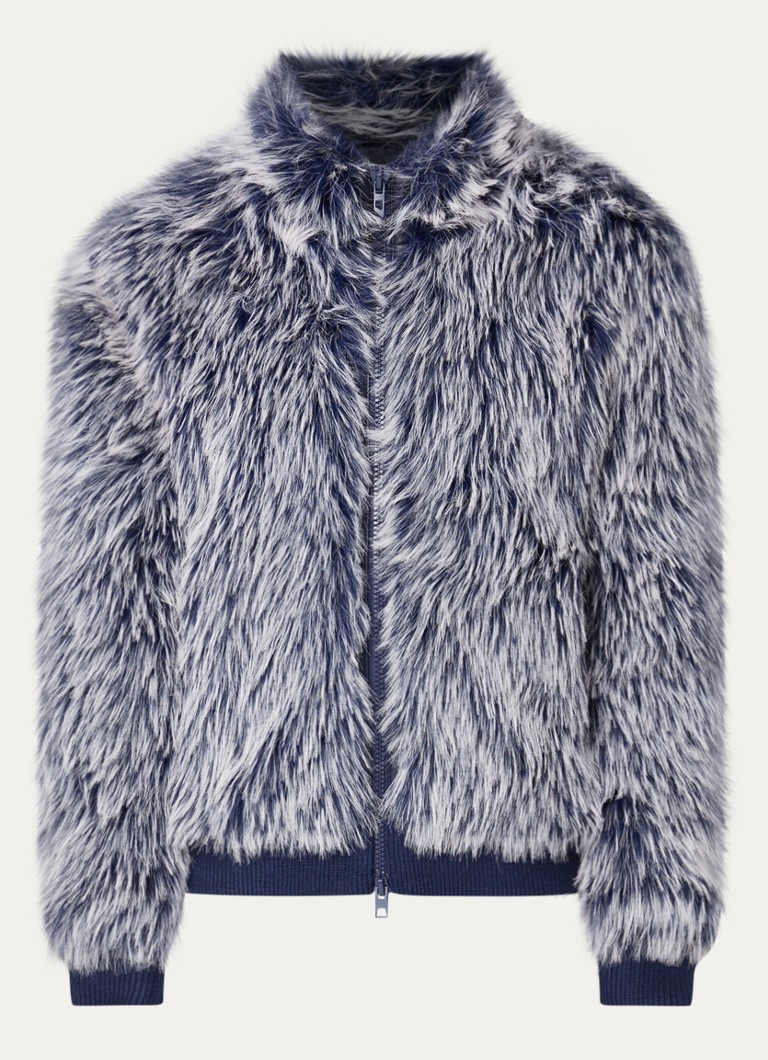 Diesel Heren W-Victor jack van imitatiebont in de kleur Donkerblauw