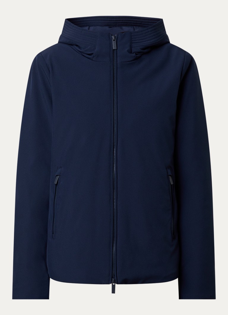 Woolrich Heren Gewatteerd jack met donsvulling en ritszakken in de kleur Royalblauw, maat: L