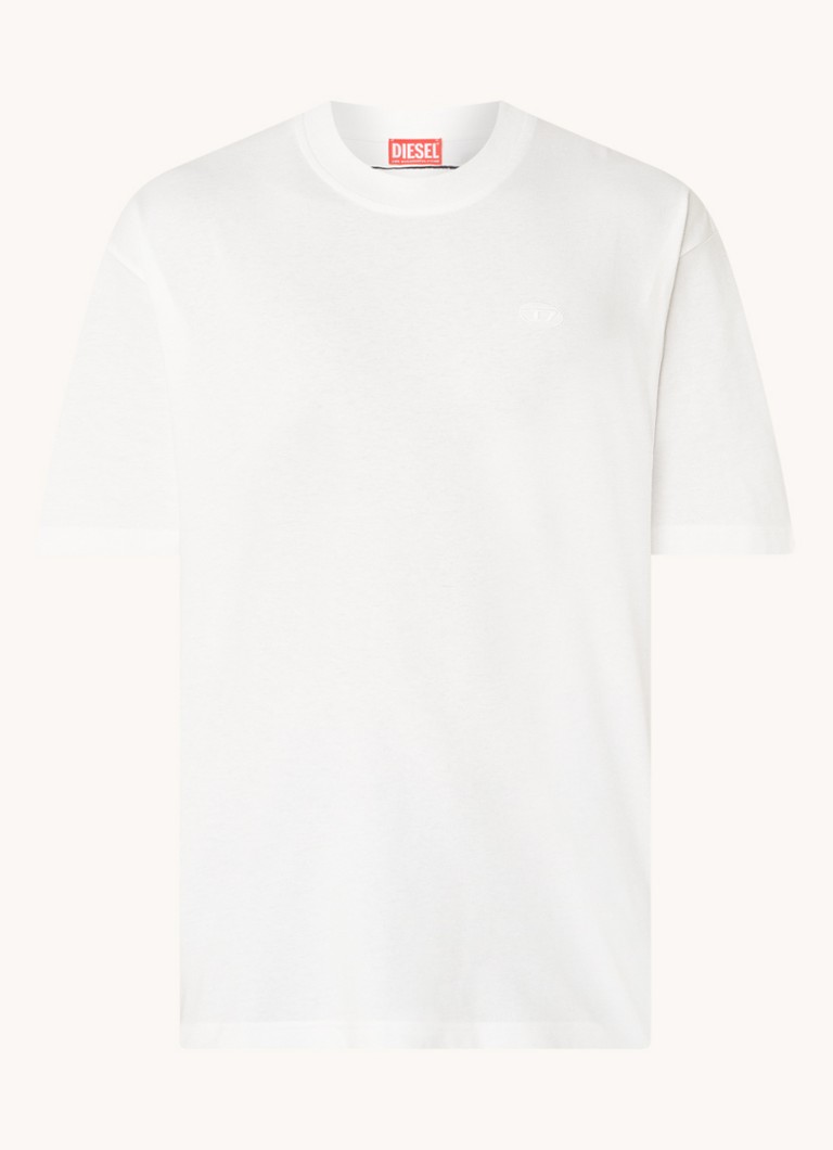 Diesel Heren T-Boggy-Megoval-D T-shirt met backprint in de kleur Wit
