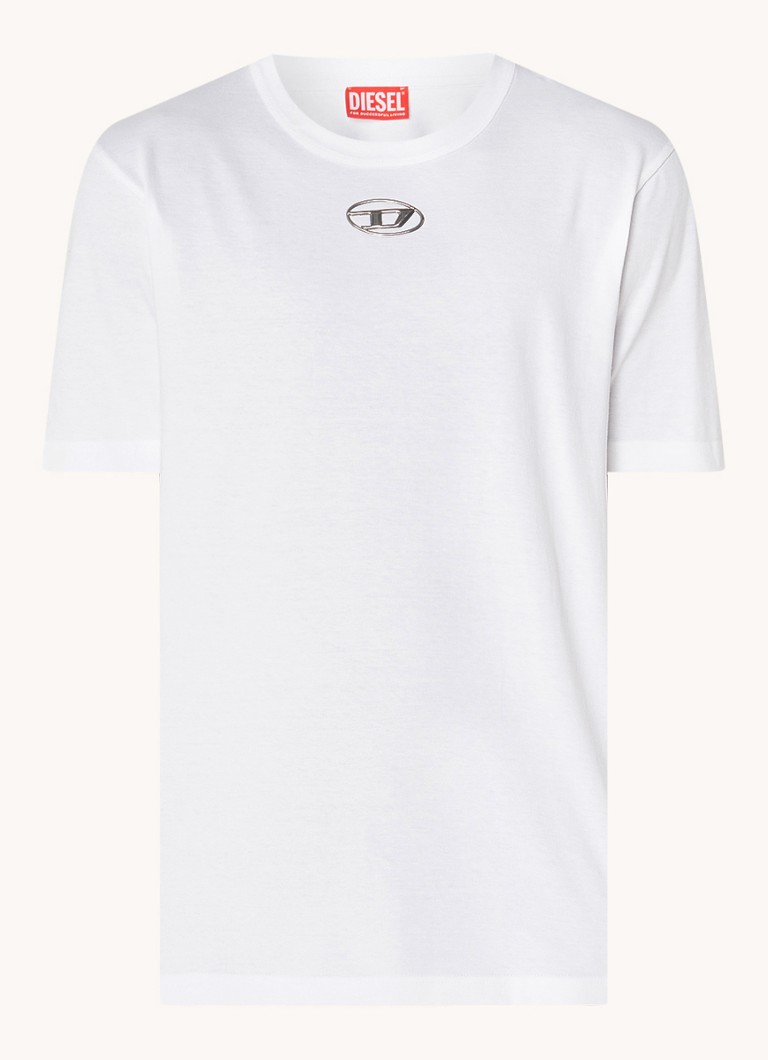 Diesel Heren T-Just-Od T-shirt met logo in de kleur Wit