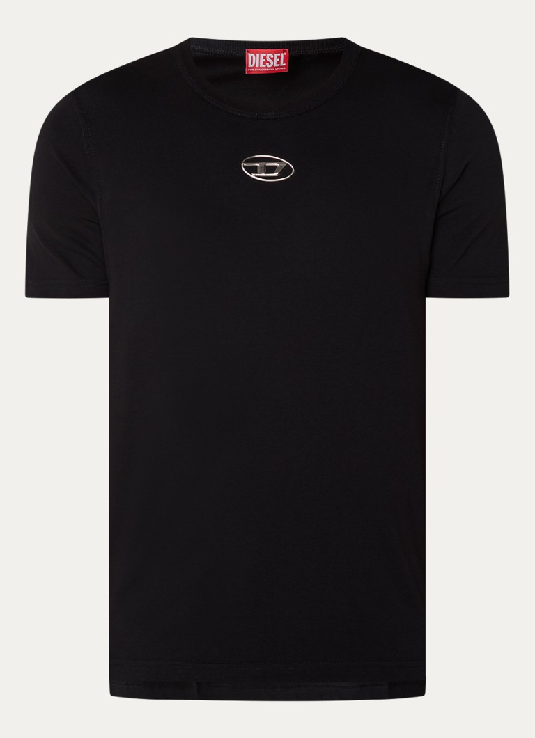 Diesel Heren T-Adjust T-shirt met logo in de kleur Zwart