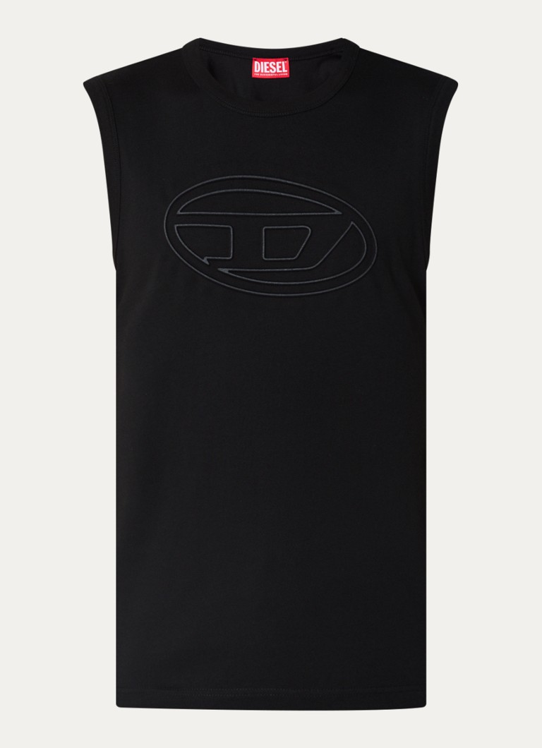 Diesel Heren T-Bisco-Bigoval tanktop met 3D logoprint in de kleur Zwart