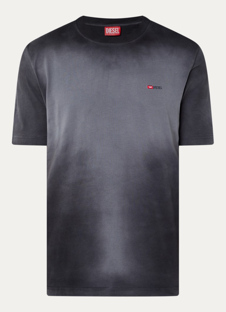 Diesel Heren T-Adjust-R15 T-shirt met verwassen afwerking en logo in de kleur Antraciet
