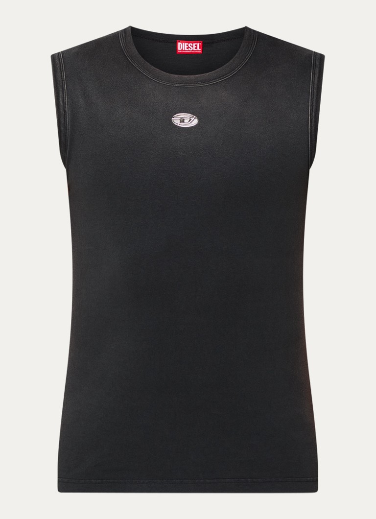 Diesel Heren Brico tanktop met logo in de kleur Antraciet